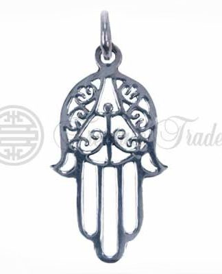 Sterling zilveren hanger in de vorm van Fatima's hand, een Islamitische geluksbrenger