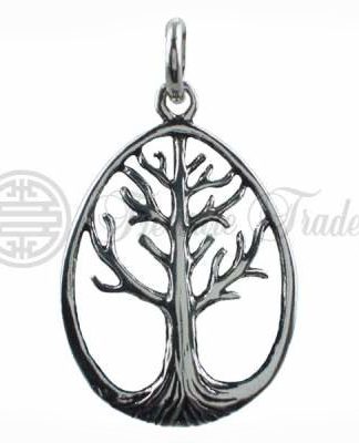 Sterling zilveren ovalen open hanger in de vorm van de levensboom