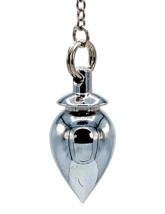 Pendel Messing druppel met dakje verchroomd 20 gram 3 cm