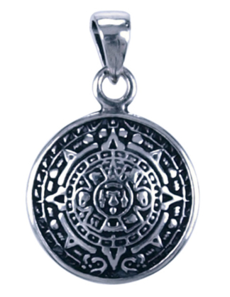 Hanger Azteken Kalender zilver