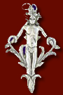 Sterling zilveren hanger in de vorm van het kruid Mandrake (Alruin). Voor geluk en liefde.