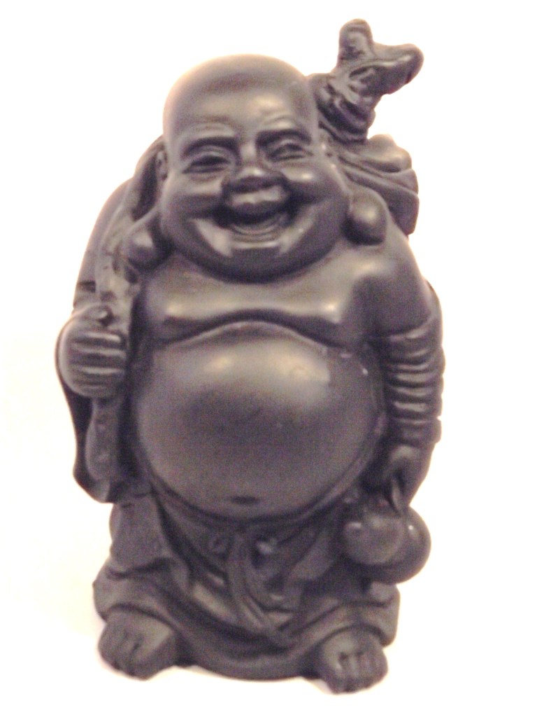 Kostbaar Zachte voeten Intact Lachende Boeddha zwart 9 cm - Het Gouden Tijdperk