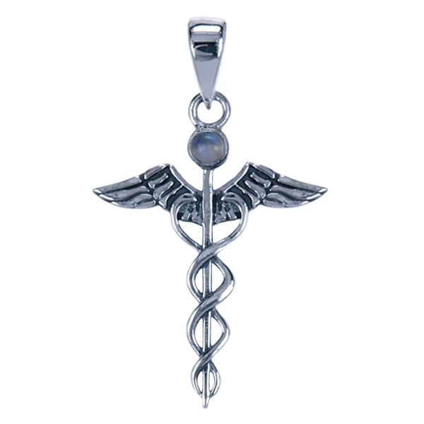 Hanger Staf van Mercurius met Maansteen