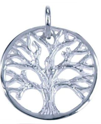 Sterling zilveren hanger in de vorm van de levensboom in een cirkel