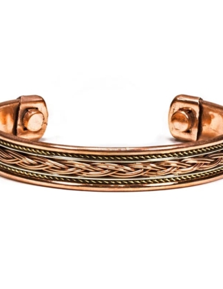 Magneet armband Koper vlechtmotief 7 cm