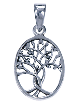 Hanger Levensboom zilver in ovaal 11 mm zilver