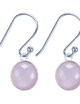 Oorhangers Rozenkwarts zilver