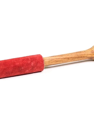 Klankschaal aanstrijkhout klein suède rood