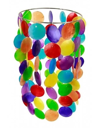 Chakra windmobiel Capiz schelp 35 x 20 cm