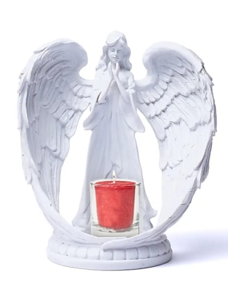 Kaarshouder Engel polyresin 22 cm