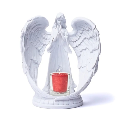Kaarshouder Engel polyresin 22 cm