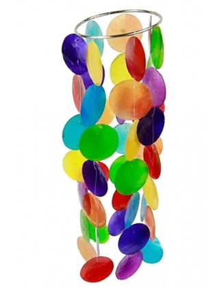 Chakra windmobiel Capiz schelp 35 x 10 cm