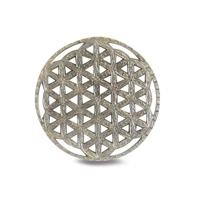 Flower of Life muurhanger zilverkleurig