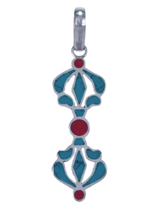 Hanger Dorje (of Vajra) ingelegd met Turkoois