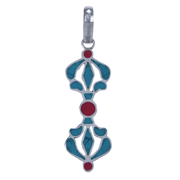 Hanger Dorje (of Vajra) ingelegd met Turkoois