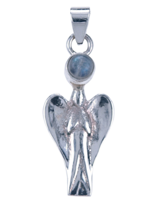 Hanger Engel met Maansteen zilver