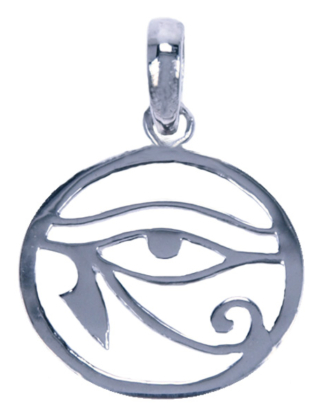 Hanger Oog van Horus zilver in cirkel