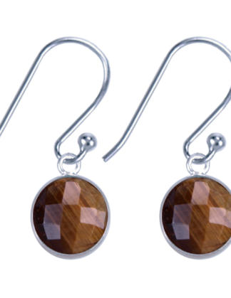 Oorhangers Tijgeroog zilver