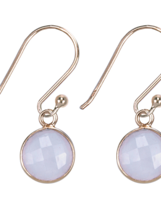 Oorhangers Rozenkwarts zilver gold plated