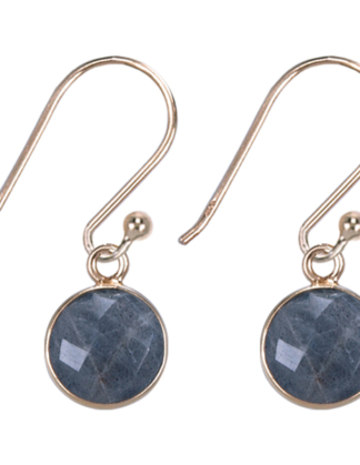 Oorhangers Labradoriet zilver gold plated