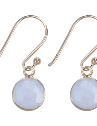 Oorhangers Maansteen zilver gold plated
