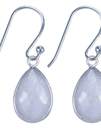 Oorhangers Maansteen zilver druppelvorm
