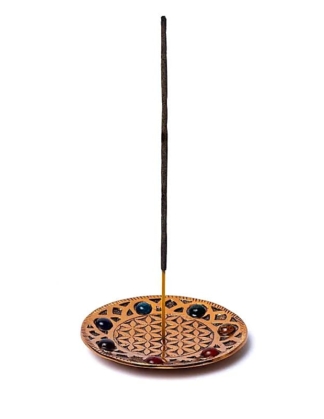 Wierookhouder Flower of Life koperkleurig