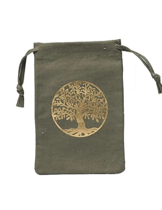 Buidel Levensboom katoen 13 x 19 cm groen
