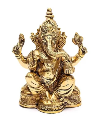 Beeld Ganesha messing 16 cm
