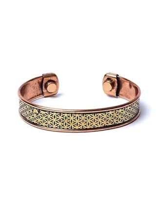 Magneet armband Koper Flower of Life 7 cm