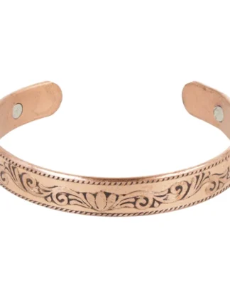 Magneet armband Koper Lotus 6 cm