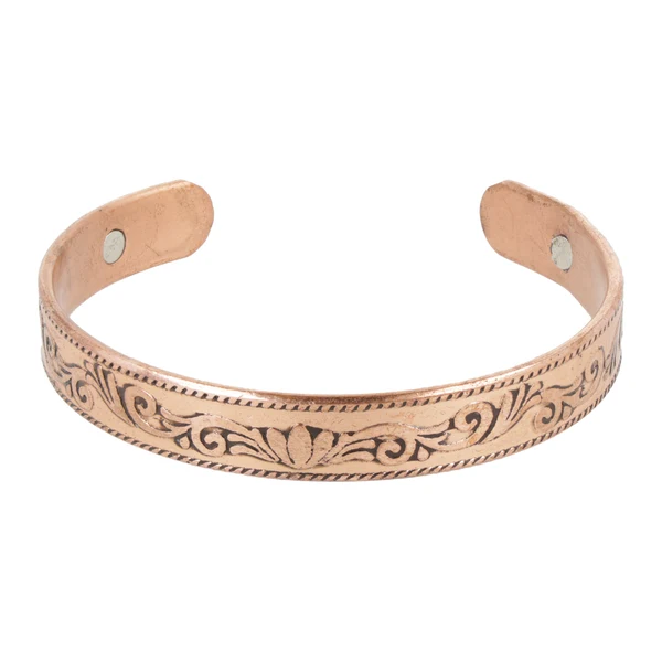 Magneet armband Koper Lotus 6 cm