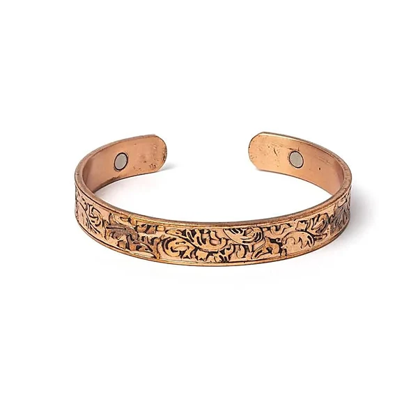 Magneet armband Koper bladmotief 7 cm