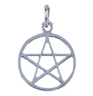 Hanger Pentagram zilver 20 mm