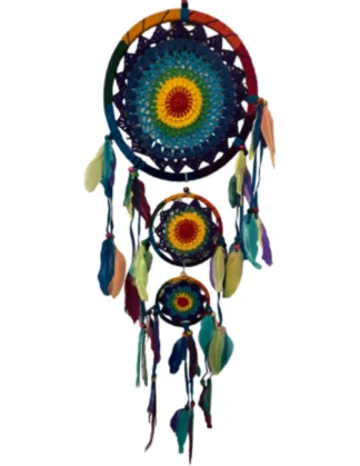 Dromenvanger gehaakte Rainbow Mandala 22 cm